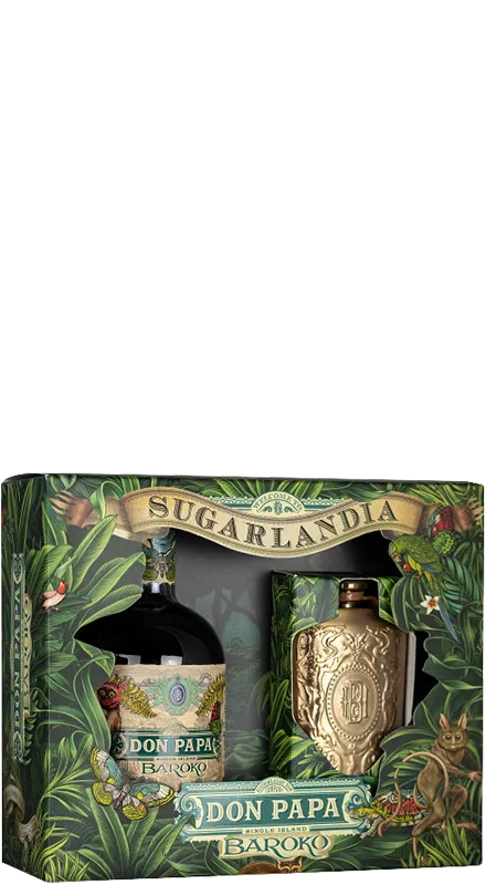 Don Papa Baroko cu Hip Flask Golden Rum 0.7L